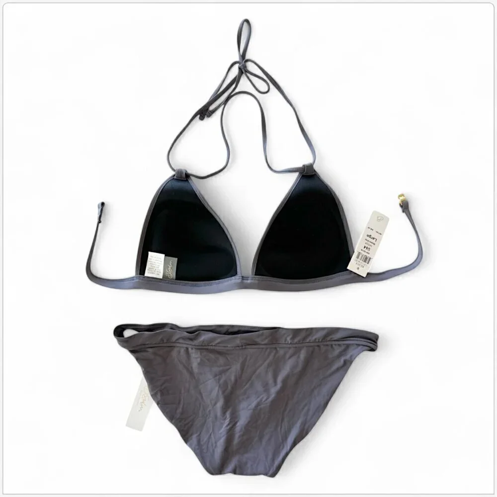 B. Swim Moana Gray Deep Sea Tri / Hibiscus Pant 2 Piece Bikini Swimsuit NWT L XL